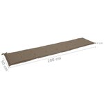vidaXL Coussin de banc de jardin taupe 200x50x4 cm tissu oxford