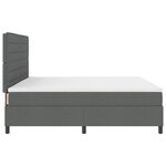 vidaXL Lit à ressorts avec matelas gris foncé 200x200 cm tissu