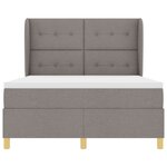 Lit à ressort avec matelas vidaXL Taupe 140x190 cm Tissu