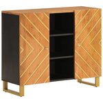 vidaXL Armoire latérale marron et noir 90x33 5x75 cm bois de manguier