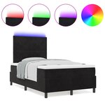 Lit Box Spring avec Matelas & LED Noir 120x200 cm Velours