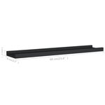 vidaXL Étagères à rebord pour cadre photo 2 Pièces Noir 60x9x3 cm MDF