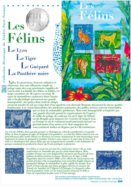 Document philatélique - Les Félins