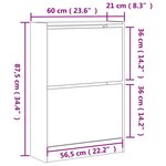 vidaXL Armoire à chaussures chêne fumé 60x21x87 5 cm bois d'ingénierie