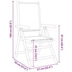 vidaXL Chaises inclinables de jardin lot de 6 vert tissu bois massif