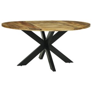 vidaXL Table ronde Ø160x76 cm Bois massif Bois de manguier
