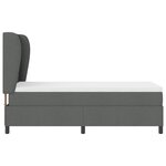 Lit Box Spring avec Matelas Gris Foncé 90x200 cm Tissu