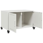 vidaXL Meuble TV blanc 68x39x43 5 cm acier laminé à froid