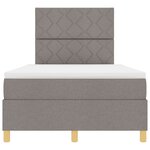 vidaXL Lit coffre avec matelas Taupe Double Petit Tissu