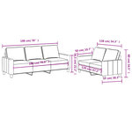 vidaXL Ensemble de canapés 2 Pièces avec coussins Taupe Tissu