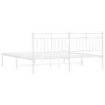 vidaXL Cadre de lit métal avec tête de lit blanc 183x213 cm
