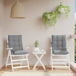 vidaXL Coussins de chaise à dossier bas lot de 2 gris tissu oxford