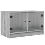 vidaXL Meuble TV avec portes en verre sonoma gris 68x37x42 cm
