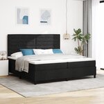 vidaXL Lit à ressorts avec matelas et LED noir 200x200 cm en tissu