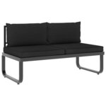 vidaXL Canapé d'angle de jardin à 5 places avec coussins Aluminium WPC