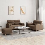 vidaXL Ensemble de canapés 3 Pièces avec coussins marron tissu