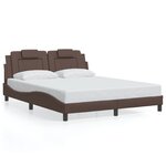 vidaXL Cadre de lit avec LED sans matelas marron 160x200 cm
