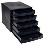 Module De Classement Ecobox+ Ecoblack 5 Tiroirs - Noir - Exacompta