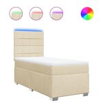 vidaXL Sommier à lattes de lit avec matelas Crème 100x200 cm Tissu
