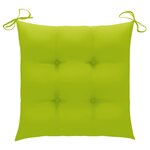vidaXL Chaises de jardin avec coussins vert vif lot de 3 Bois de teck