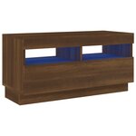 vidaXL Meuble TV avec lumières LED chêne marron 80x35x40 cm