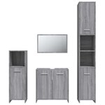 vidaXL Ensemble de meubles de salle de bain 4 Pièces Sonoma gris