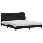 vidaXL Lit avec matelas noir et blanc 180x200 cm similicuir