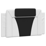 vidaXL Coussin de tête de lit noir et blanc 100 cm similicuir