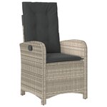 vidaXL Ensemble à manger de jardin et coussins 7 Pièces gris clair rotin