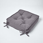 Galette de chaise coussin rehausseur en coton Gris ardoise  40 x 40 x 10 cm - HOMESCAPES