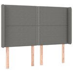 vidaXL Sommier à lattes de lit matelas LED Gris foncé 140x190 cm Tissu