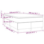 vidaXL Sommier à lattes de lit avec matelas Gris foncé 120x200cm Tissu