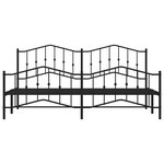 vidaXL Cadre de lit métal avec tête de lit/pied de lit noir 193x203 cm