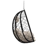 vidaXL Chaise Œuf Suspendue Taupe Poly Rotin