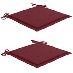 vidaXL Chaises à manger d'extérieur lot de 2 et coussins Acacia massif