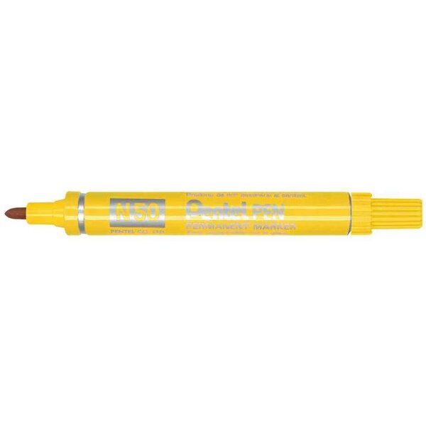 Marqueur permanent n50  pointe ogive  jaune x 12 pentel