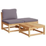 vidaXL Salon de jardin avec coussins 9 Pièces bois massif d'acacia