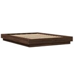 vidaXL Cadre de lit avec lumières LED chêne marron 120x190 cm