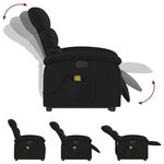 vidaXL Fauteuil inclinable de massage électrique Noir Tissu