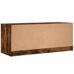 vidaXL Meuble TV avec portes en verre chêne fumé 102x37x42 cm