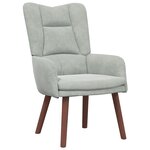 Fauteuil Relaxant VidaXL en Velours Gris Clair