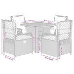 vidaXL Ensemble à manger de jardin coussins 5Pièces Noir Résine tressée