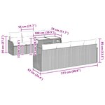 Ensemble de canapé de jardin 9 pièces avec coussins en rotin poly beige