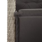 vidaXL Ensemble à manger de jardin et coussins 9 Pièces gris clair rotin