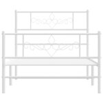 vidaXL Cadre de lit métal sans matelas avec pied de lit blanc 90x200cm
