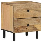 vidaXL Tables de chevet 2 Pièces 40x33x46 cm Bois de manguier solide