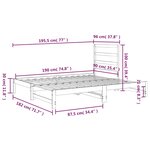 vidaXL Lit coulissant sans matelas 2x(90x190) cm
