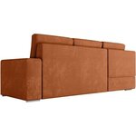 Canapé d'angle gauche convertible ARTEMIS 4 places - Velours côtelé terracotta - 246 x 174 x 96 cm