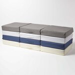 Coussin d'assise déhoussable pour canapé 3 places en coton  Gris rayé - HOMESCAPES