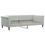 vidaXL Lit de jour avec lit gigogne gris clair 90x200 cm velours